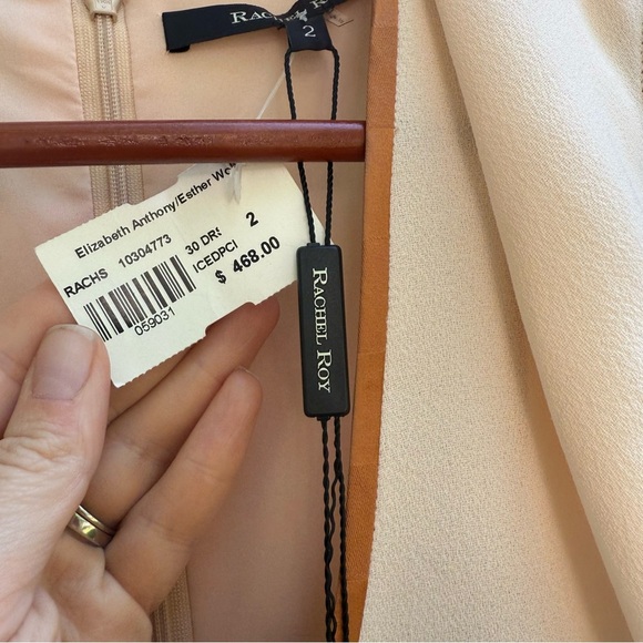 RACHEL Rachel Roy Cream Gold Ruffle Mini Sheath Dress Size 2 NWT Flawed - Picture 3 of 12